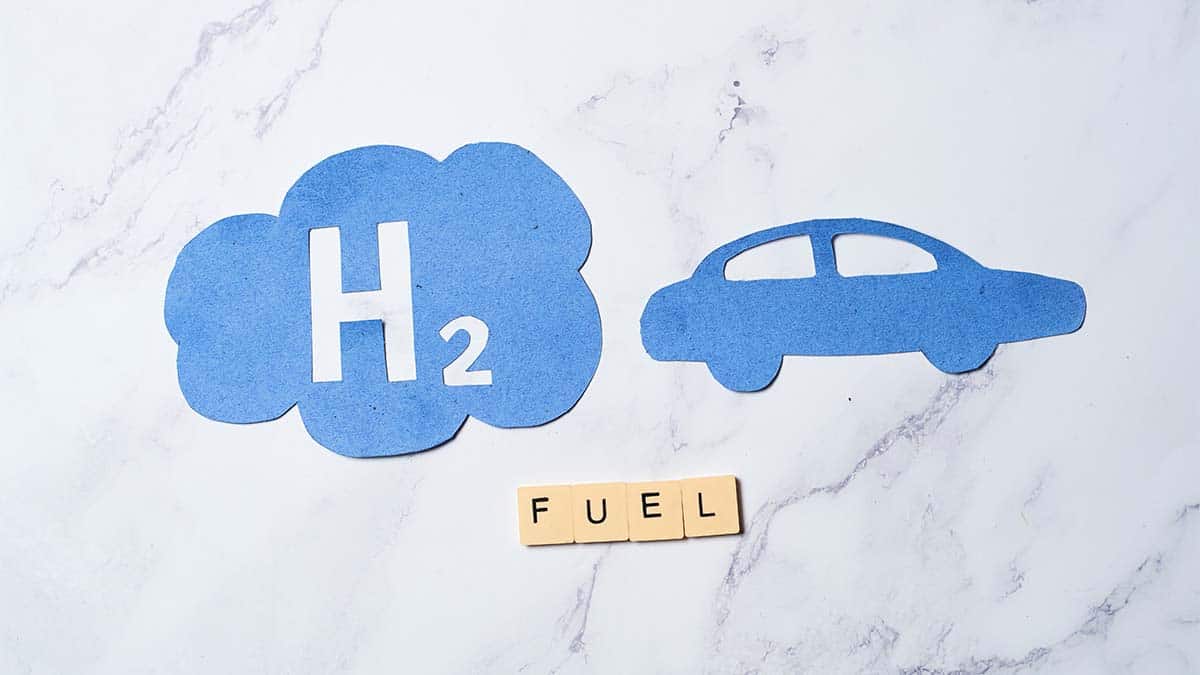 hydrogen fuel cell car cutout style illustration