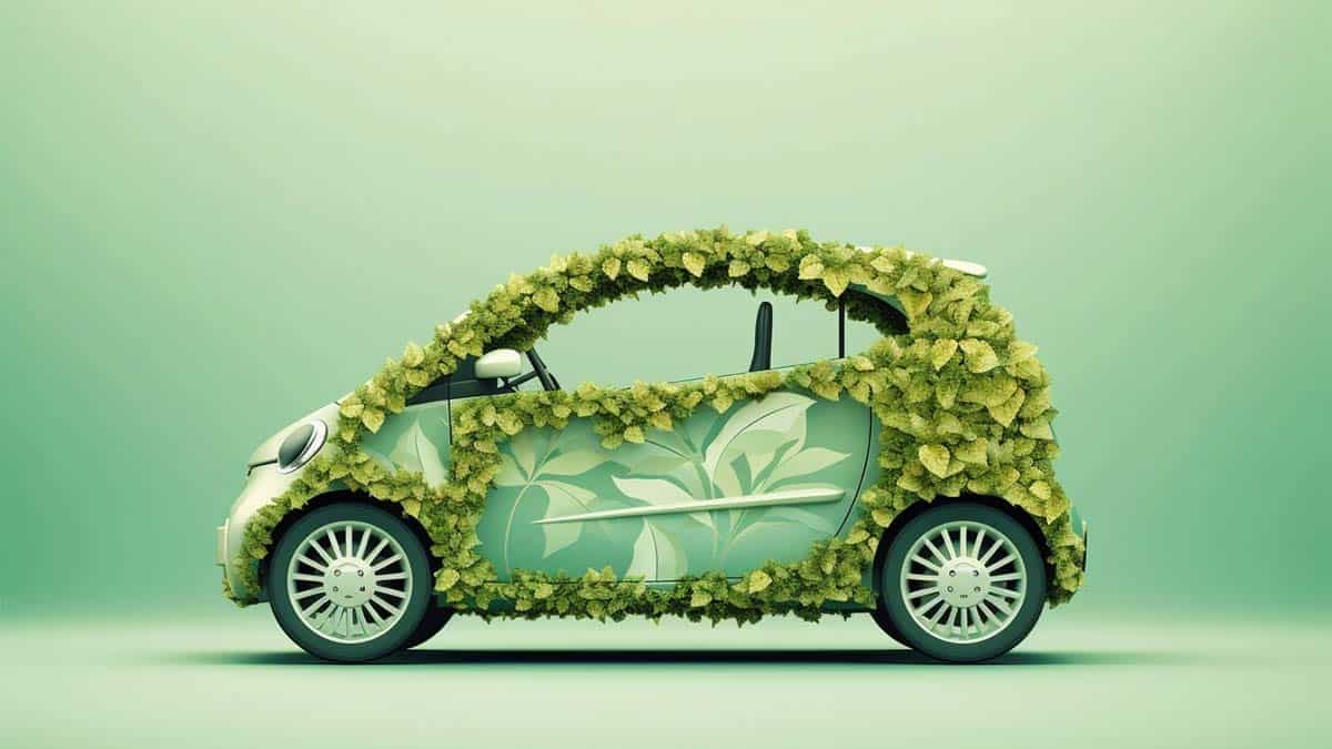 vector image_of_a zero emission car green and ecological