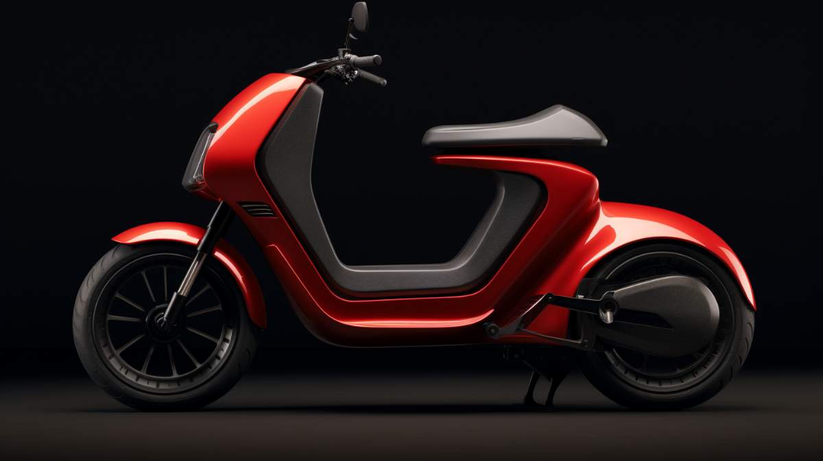 sleek futuristic electric motorcycle