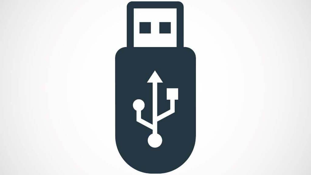 graphic icon of a USB drive