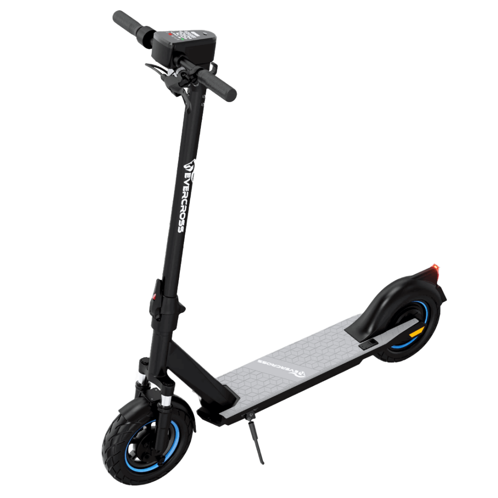 evercross ev10z electric foot scooter product image showing scooter parked
