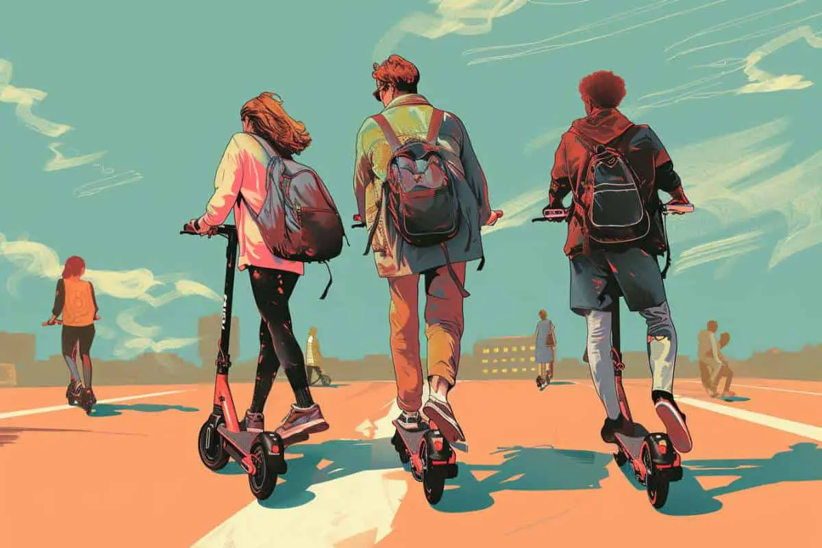 illustration_of_some_friends_going_on_their_electric scooters