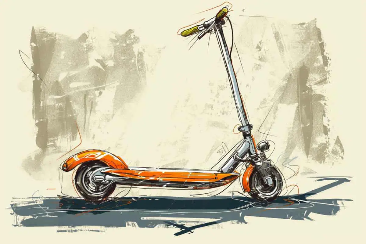 technical_hand_drawn_illustration_style_of_an_electric scooter