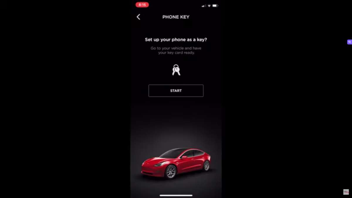 setting up tesla phone key